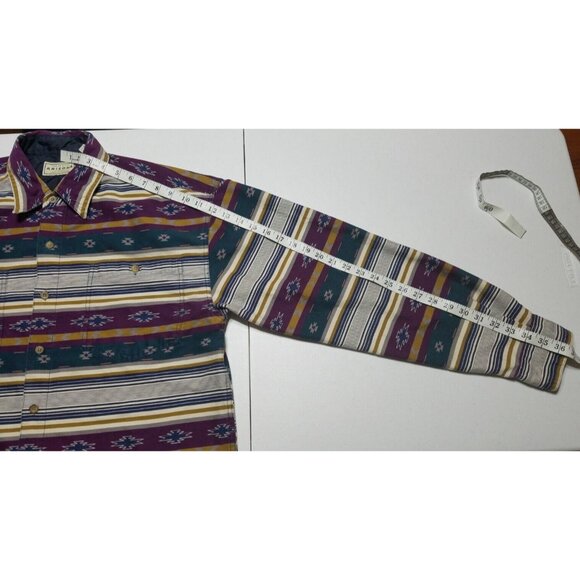 Arizona Jean Co. Aztec Fair Isle Long Sleeve Button Up Shirt Men's Large X-Tall - Picture 6 of 7